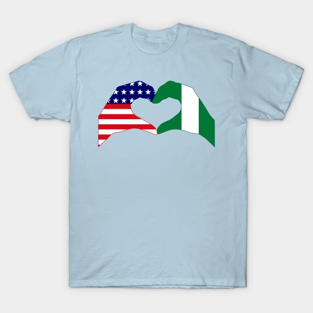 We Heart USA & Nigeria Patriot Flag Series T-Shirt by Village Values